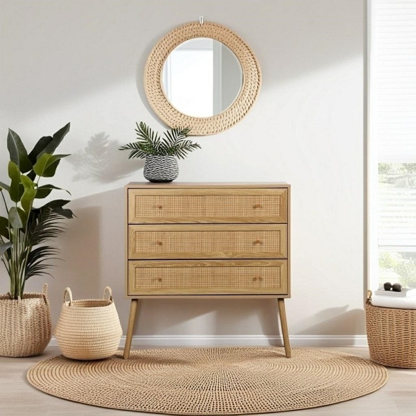 Komoda Ballo 3 szuflady naturalna - Intesi