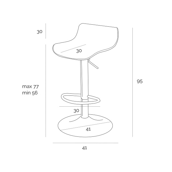 Stołek barowy Bar One Simplet biały mat - Simplet