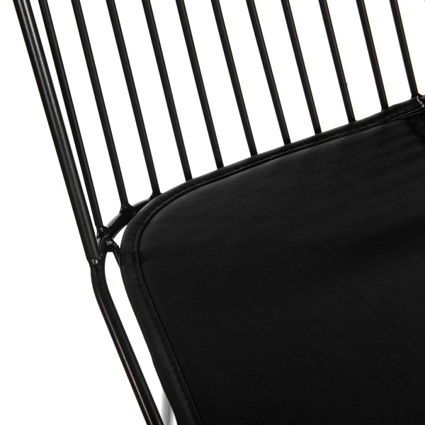 Krzesło barowe Dill Low czarne z czarną poduszką - Intesi