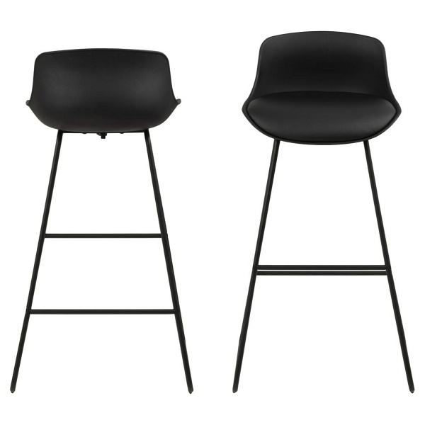 Stołek barowy Tina Black PU - ACTONA