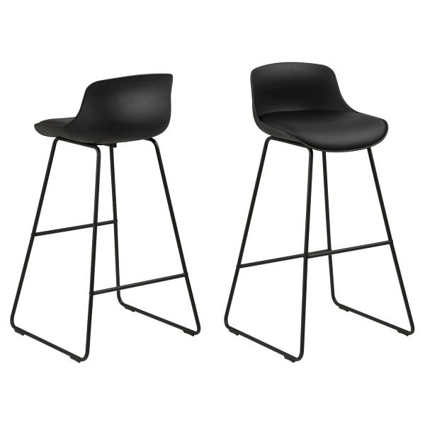 Stołek barowy Tina Black PU - ACTONA