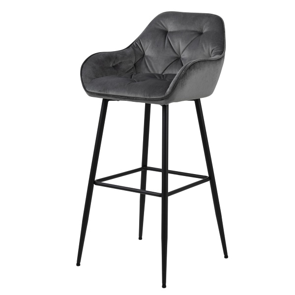 Krzesło barowe Brooke VIC szare - ACTONA