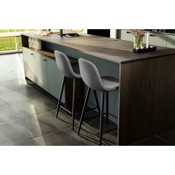 Stołek barowy Wilma szary jasny/czarny - ACTONA