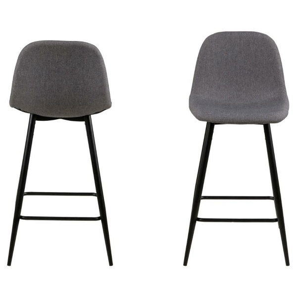 Stołek barowy Wilma szary jasny/czarny - ACTONA