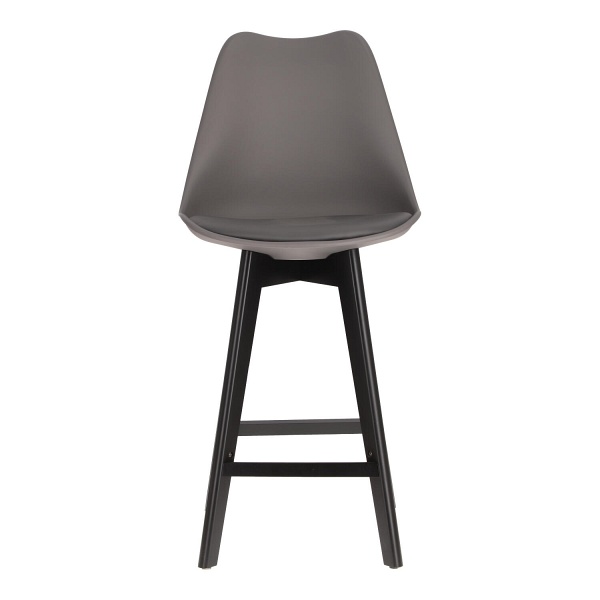 Stołek barowy Norden wood black low PP ciemny szary - Intesi