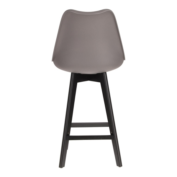 Stołek barowy Norden wood black low PP ciemny szary - Intesi