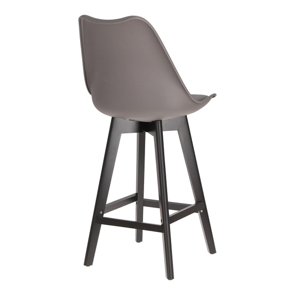 Stołek barowy Norden wood black low PP ciemny szary - Intesi