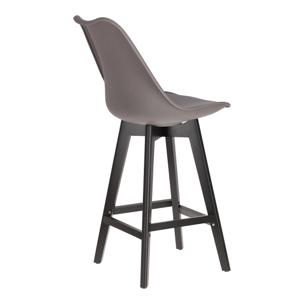 Stołek barowy Norden wood black low PP ciemny szary - Intesi