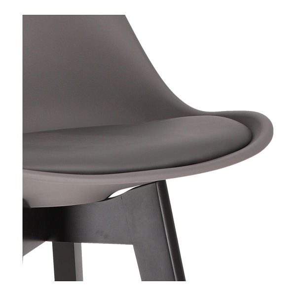 Stołek barowy Norden wood black low PP ciemny szary - Intesi