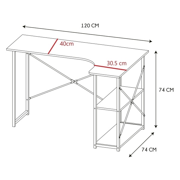 Biurko narożne Stand czarne - Intesi
