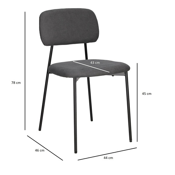 Krzesło Esther szare ciemne - Intesi