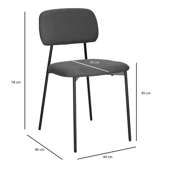 Krzesło Esther szare jasne - Intesi