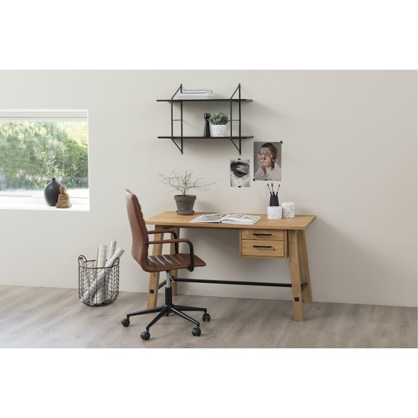 Fotel biurowy na kółkach Winslow brązowy - ACTONA