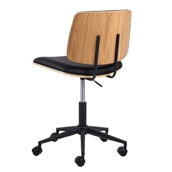 Fotel biurowy Owen czarny/ dąb - ACTONA
