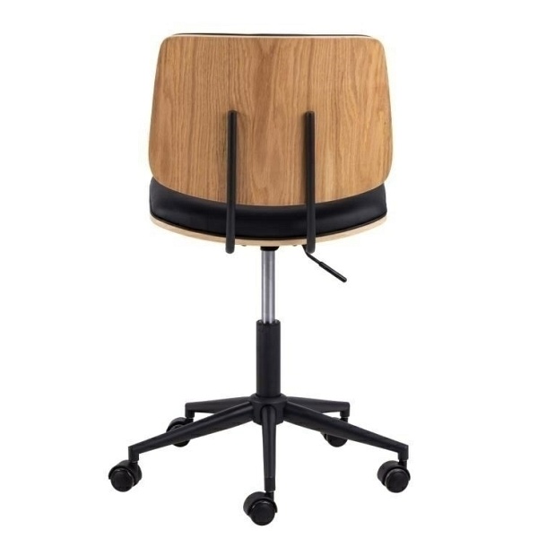 Fotel biurowy Owen czarny/ dąb - ACTONA