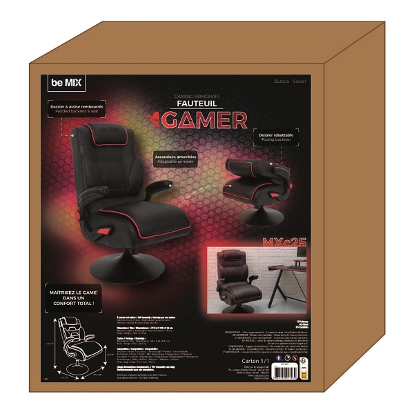 Fotel gamingowy Bemix czarny/czerwony - Intesi