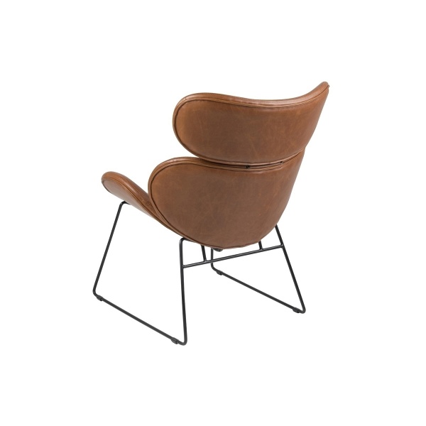 Fotel Cazar Vintage brązowy PU czarna po dstawa - ACTONA