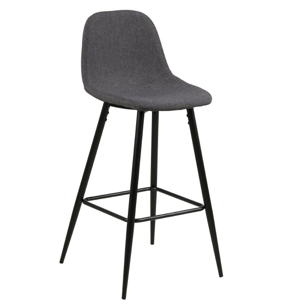 Stołek barowy Wilma wysoki szary ciemny / czarn y - ACTONA