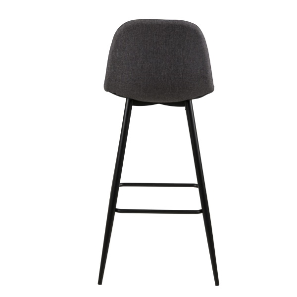 Stołek barowy Wilma wysoki szary ciemny / czarn y - ACTONA