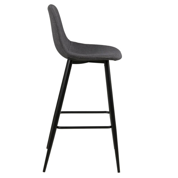 Stołek barowy Wilma wysoki szary ciemny / czarn y - ACTONA