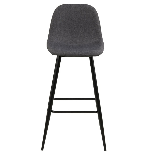 Stołek barowy Wilma wysoki szary ciemny / czarn y - ACTONA