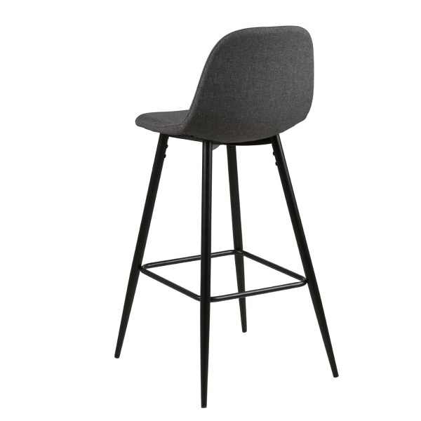 Stołek barowy Wilma wysoki szary ciemny / czarn y - ACTONA