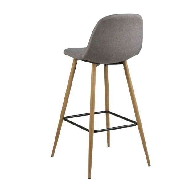 Stołek barowy Wilma wysoki szary jasny/ dąb - ACTONA