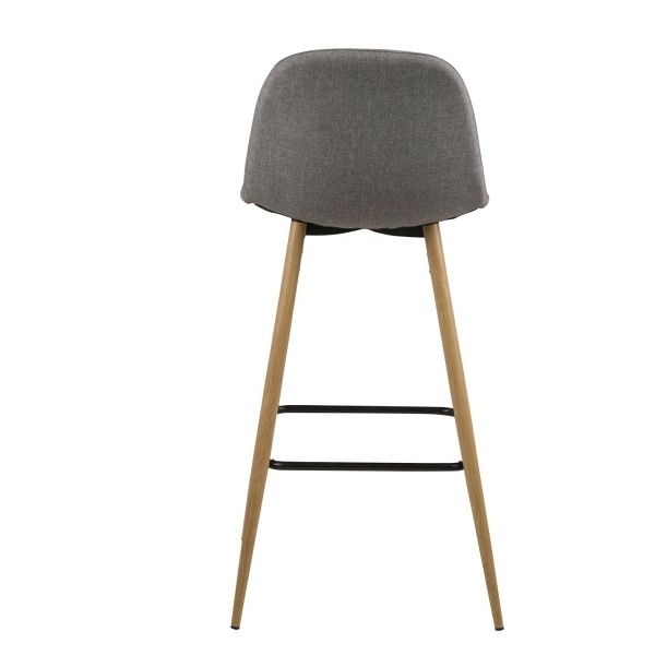 Stołek barowy Wilma wysoki szary jasny/ dąb - ACTONA