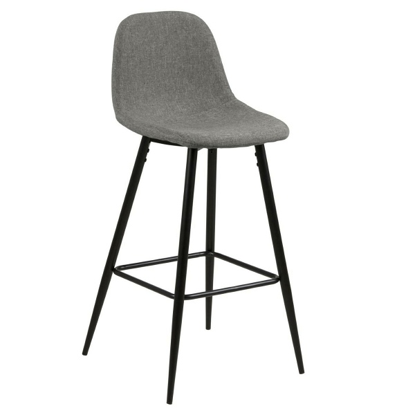 Stołek barowy Wilma wysoki szary jasny/ czarny - ACTONA