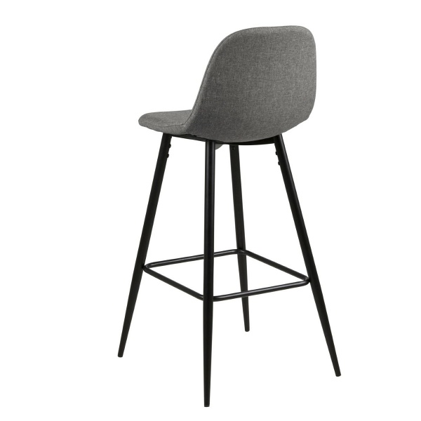 Stołek barowy Wilma wysoki szary jasny/ czarny - ACTONA