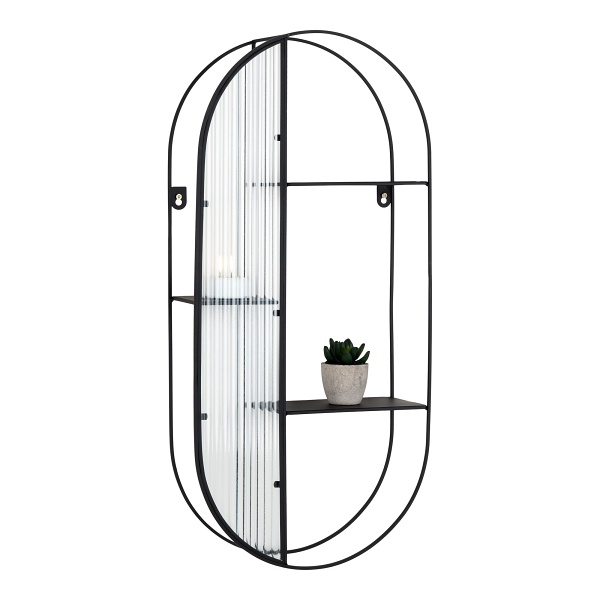 Półka Newcastle 3 poziomy szkło/czarna - House Nordic ApS