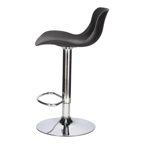 Stołek barowy Inge czarny/ chrom - Intesi