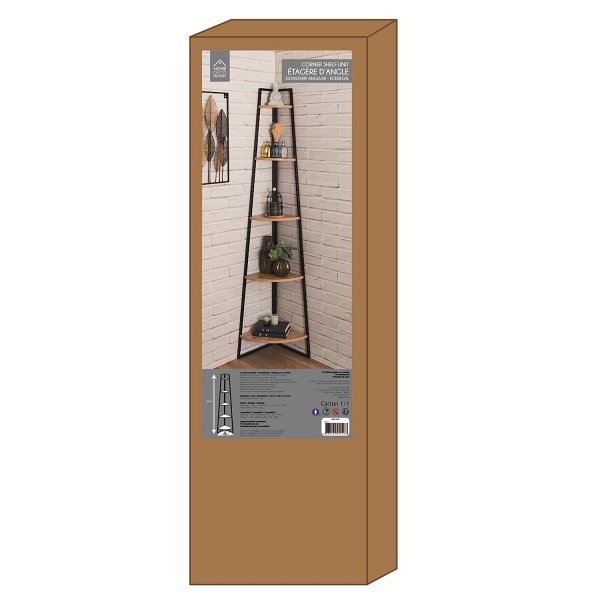 Regał Corner II narożny z 5 półkami - Intesi