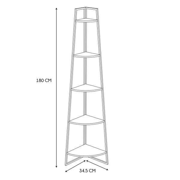 Regał Corner II narożny z 5 półkami - Intesi