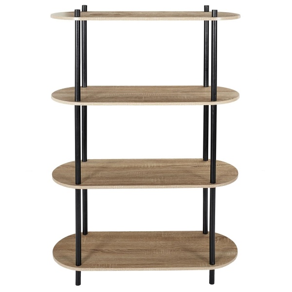 Regał Cobe 4 półki naturalny/czarny - Intesi