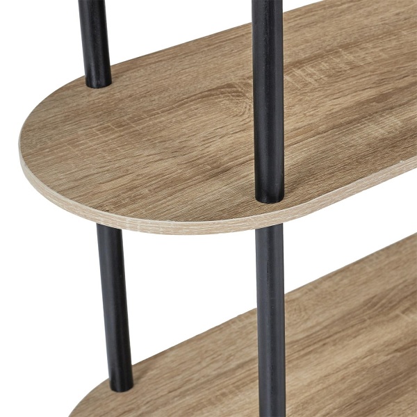 Regał Cobe 4 półki naturalny/czarny - Intesi