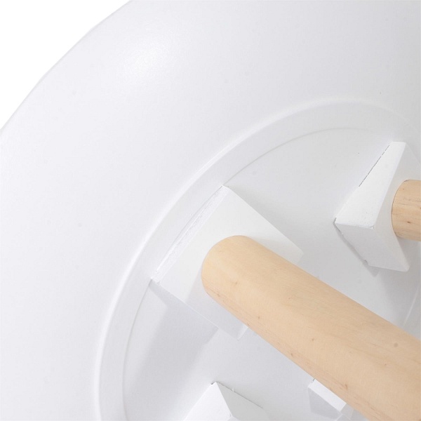 Zestaw 2 okrągłych stolików biały/naturalny - Intesi