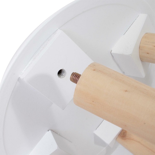 Zestaw 2 okrągłych stolików biały/naturalny - Intesi