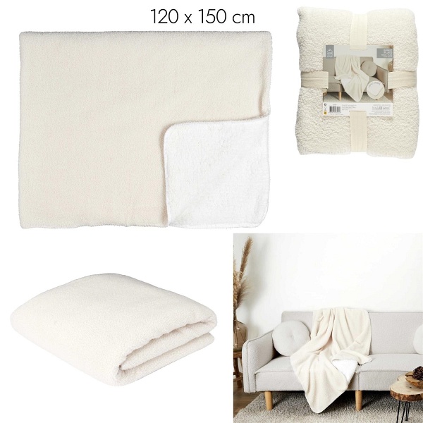 Pled Sherpa ecru 120x150cm - Intesi