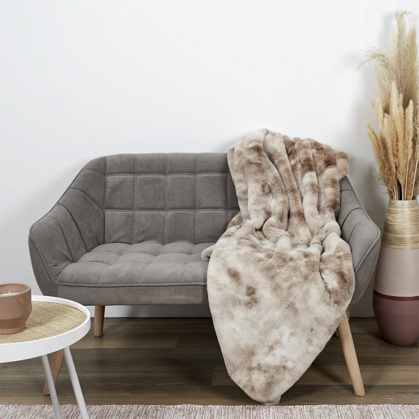 Koc Furry 140x200cm brązowo-kremowy - Intesi