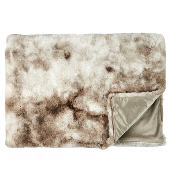 Koc Furry 140x200cm brązowo-kremowy - Intesi