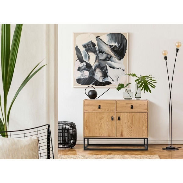 Komoda Abbott dąb/czarna - Intesi