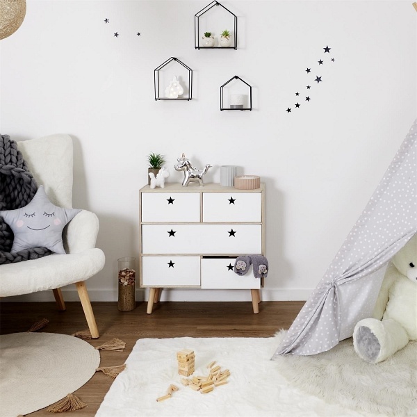 Komoda Etoile biała/ naturalna - Intesi