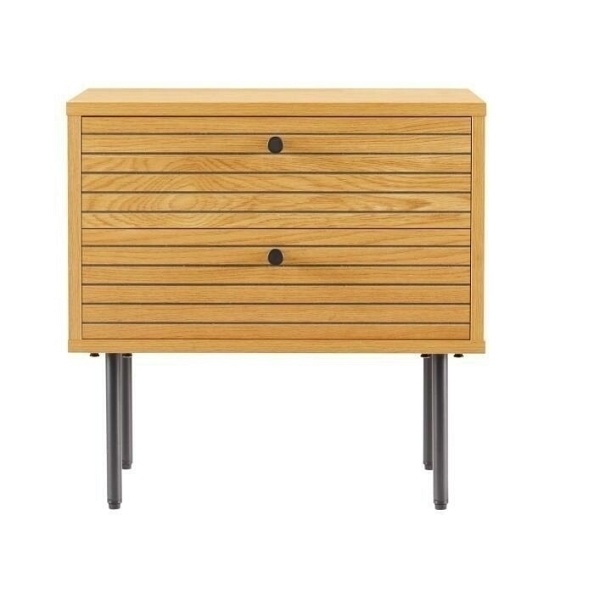 Szafka nocna Lattes dąb z 2 szufladami - Intesi