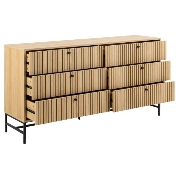 Komoda Albany 6 szuflad dąb naturalny - ACTONA