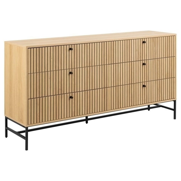 Komoda Albany 6 szuflad dąb naturalny - ACTONA