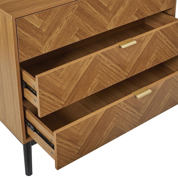 Komoda Felix 3 szuflady jodełka naturalny - Intesi