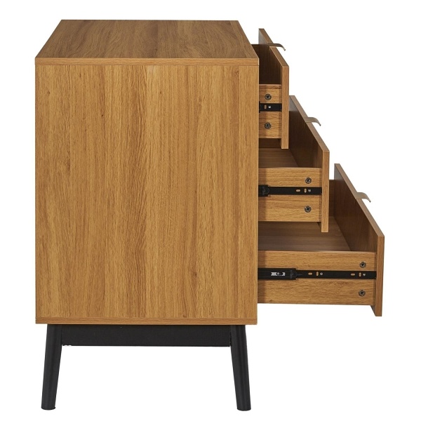 Komoda Felix 3 szuflady jodełka naturalny - Intesi