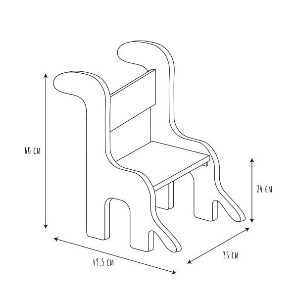 Krzesło dziecięce Dino szary/naturalny - Intesi