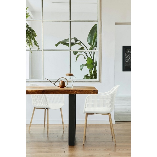 Krzesło Becker białe/naturalne - Simplet